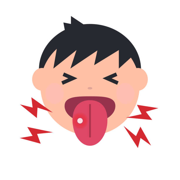  graphic image of a child with a canker sore on the tongue