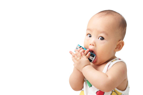 a baby teething